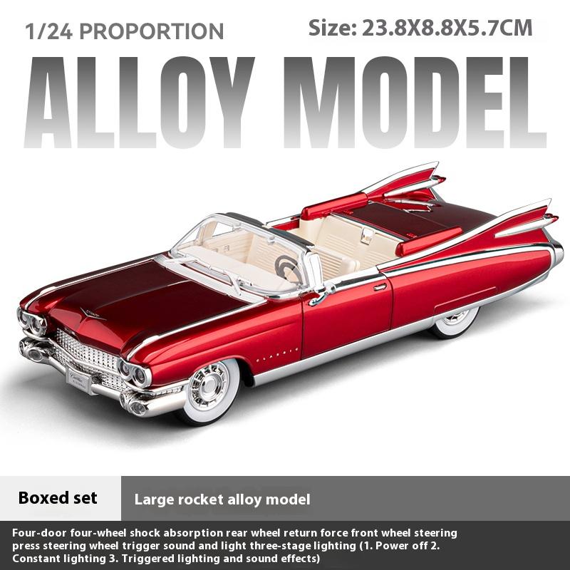 1/24 Ретро-лимузин Cadillac Big Rocket, Модель автомобиля из сплава, Лучшая коллекция для энтузиастов моделей автомобилей, Подарок на Хэллоуин