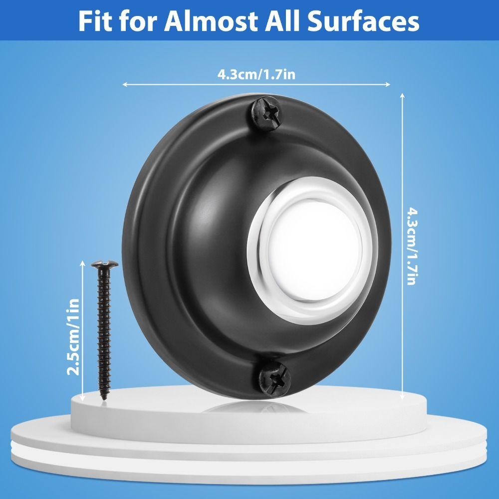 Black Lighted Doorbell Push Button White Light Home Wall Mounted Buttons Garage Front Doors