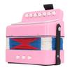 7-Key Button Accordion for Kids, Educational Instrument for Practice and Stage Performance, Beginner Accordion (Rose)