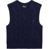 Polo Solid Logo Embroidered Sleeveless Fitted Tank Top Women Tops Navy-Blue 211959295-002