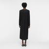 Long-sleeved Black Maxi Evening Dress with Slit Woman OBJECT