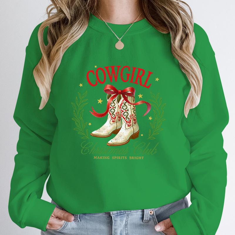 Fashion Hoodeless Sweatshirt Cowgirl Christmas Club Making