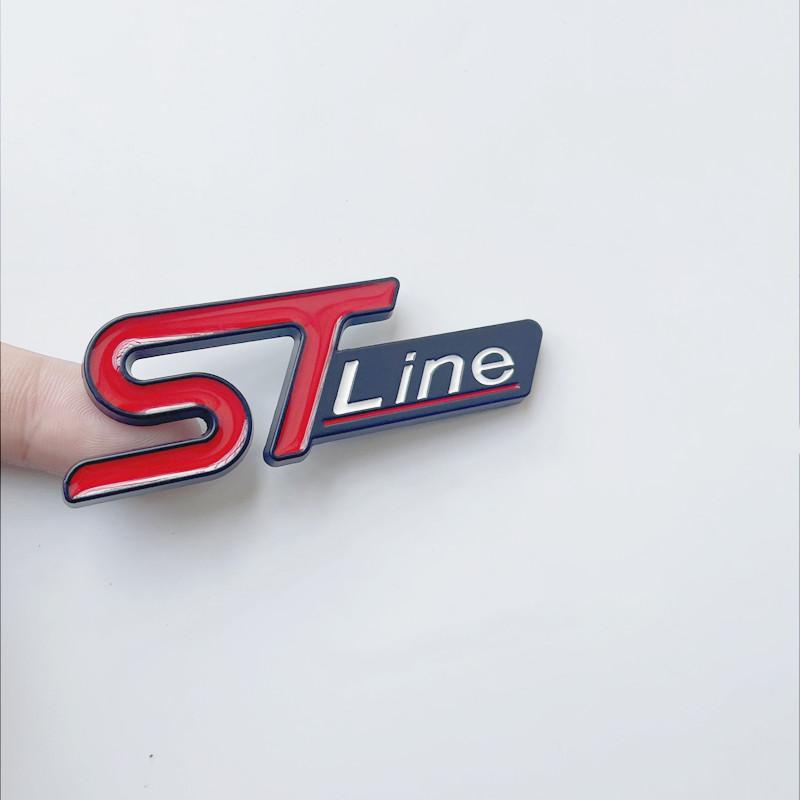 3D Metal Logo ST Line Grill Emblem Car Trunk Badge For Ford Edge Puma Kuga Mondeo Fiesta Ecosport Focus ST Sticker Accessories