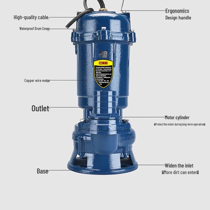 Dongcheng Submersible Sewage & Irrigation Pump CN plug (adapter included)