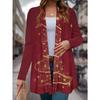 Women's  Christmas Tree Print Cardigan, Soft Knit Fabric, Long Sleeve Open Front, Casual Chic Style, Spring Fall Cover Up