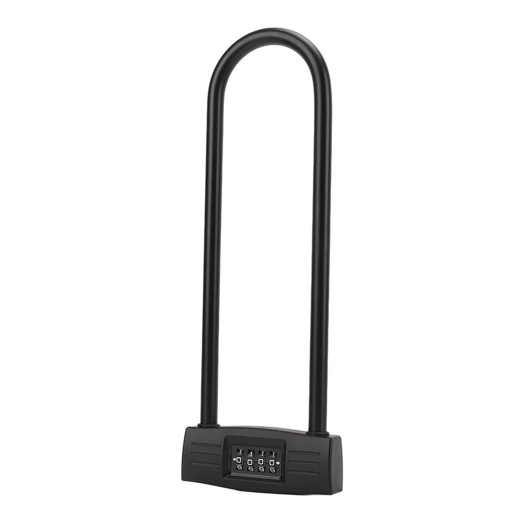Lengthen 4 Digit Combination U Lock Anti Theft Long Shackle Resettable Padlock for Bicycle Motorcycle Electric Scooter