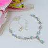 Natural Rainbow Moonstone Gemstone Handmade 925 Solid Silver Necklace 18" Q1H72