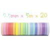 20pcs Rainbow Color Lace Paper Washi Tape Set 7.5mm Decoration Adhesive Masking Tapes Deco Stickers F6165