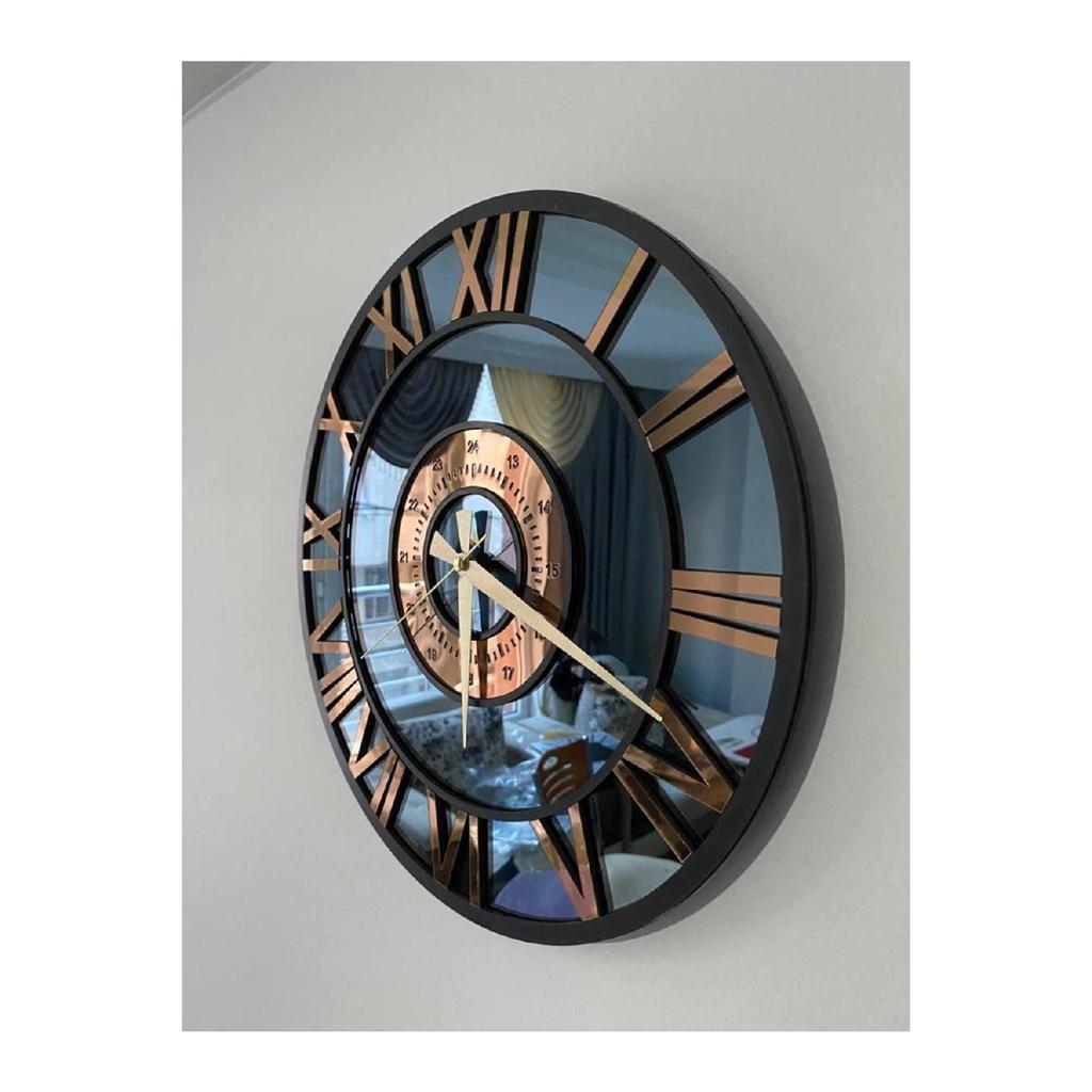 Glass Mirror Wall Clock Roman Numeral 40cm (note Plexy)