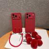 For iPhone 17 Pro Case TPU PU Leather PC Anti-drop Phone Back Cover with Wrist Strap
