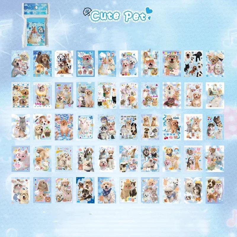 50 шт. Сладкий котенок щенок скрапбук журнал наклейка мультфильм американский канцелярский стикер DIY Декор ноутбук багаж телефон наклейка
