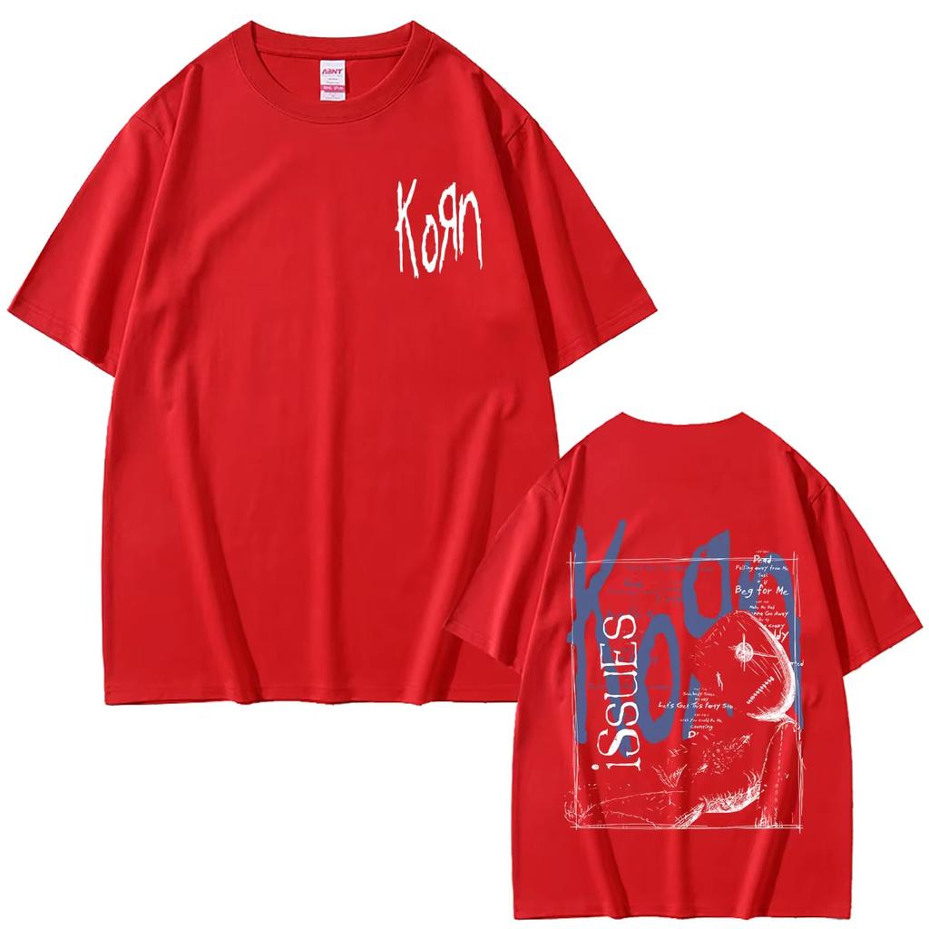 Vintage Alternative Metal Streetwear Loose Fashion TShirt for Unisex Unisex Official Merchandise of Rock Band Korn Album Tshirt