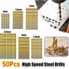 50 шт. Сверла с прямым хвостовиком с титановым покрытием Универсальные сверла с титановым покрытием Прочные спиральные сверла