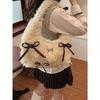 Trendy Bow Women Armpit Bags Autumn Winter Faux Fur Soft Handbags New Solid Color Lady Shoulder Bag