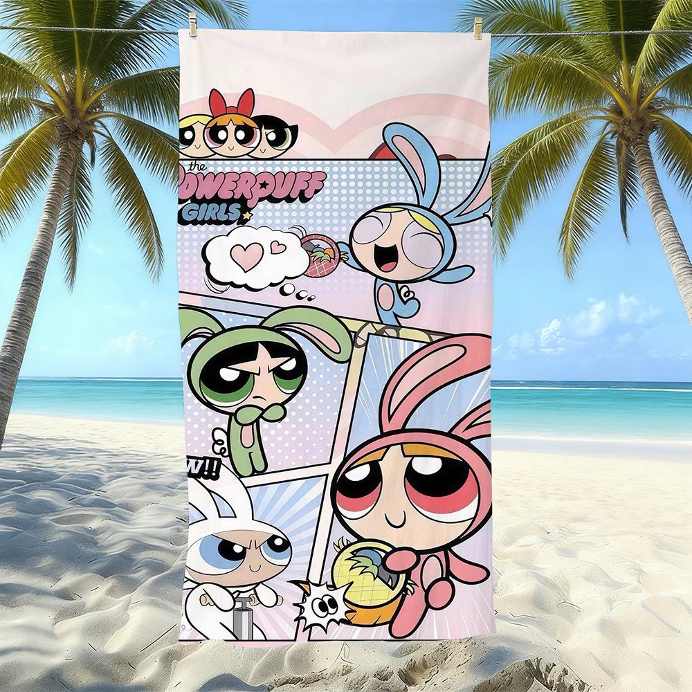 Cartoon Flying Little Policewoman Microfiber Beach Towel Quick-Drying Water-Absorbing Children'S Swimming Bath Towel Travel Portable Large Ruler