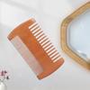 Double Sided Dense Sparse Toothed Comb, Mustache, Wooden Comb, Portable Peach Green Sandalwood Comb, Carved