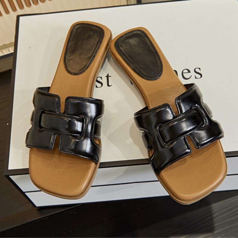 Braided Half Slippers French Style Outdoor Sandals Thick Heels All-match Casual Shoes Beach Shoes for Women