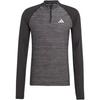Gym AEROREADY Training 3-Stripes 1/4 Zip Fashion Breathable Long Sleeve T-Shirt Men Tops Black IM7487