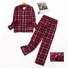 Sleepwear Women's Pajamas Set Ladies Warm Flannel Cotton Home Wear Suit Autumn Winter Plaid Print Pajamas Sleep