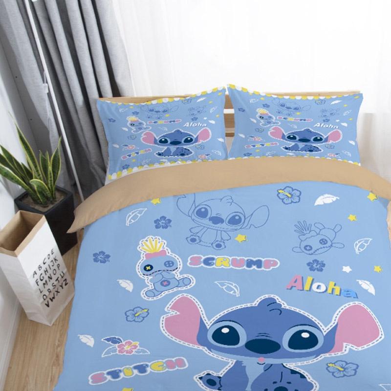 Adorable 3d Cartoon Stitch Anime Comforter With Matching Duvet Cover And Pillowcase