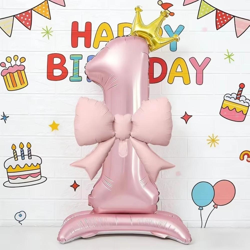 Pink Color Standing Crown Balloons Crown Shape 42 Inch Balloons Birthday Parties