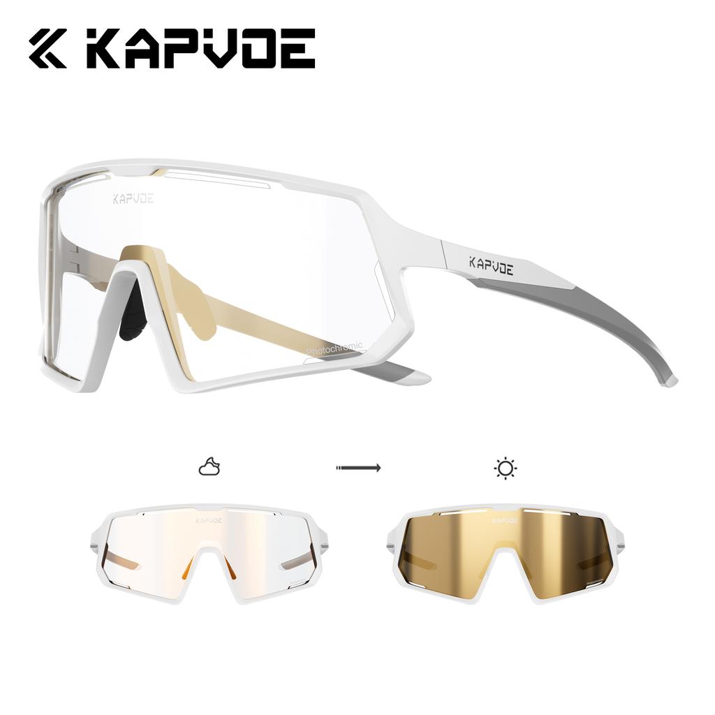 KAPVOE UV400 Очки Фотохромные Велосипедные Очки Мужские Поляризационные Солнцезащитные Очки Женские MTB Спортивные Для Вождения Бега Пешего Туризма Красные Очки