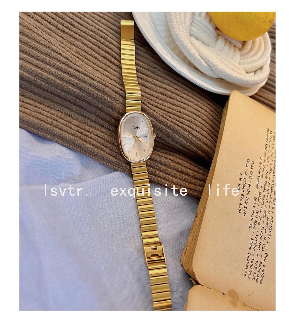Gold-Toned Women's High-End Quartz Fashion Watch with Steel Band