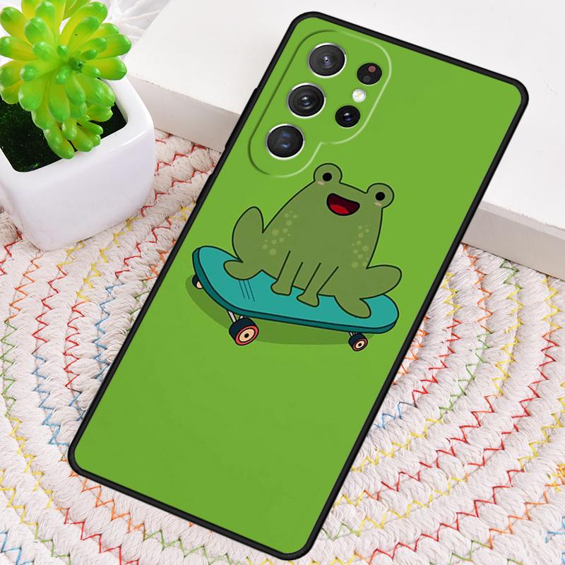 Лягушка Скейтборд Милый Кавайный Чехол для Телефона для Samsung Galaxy note 10 pro S26 Ultra S23 S24 FE S25 S21 S22 PLUS ударопрочный Чехол