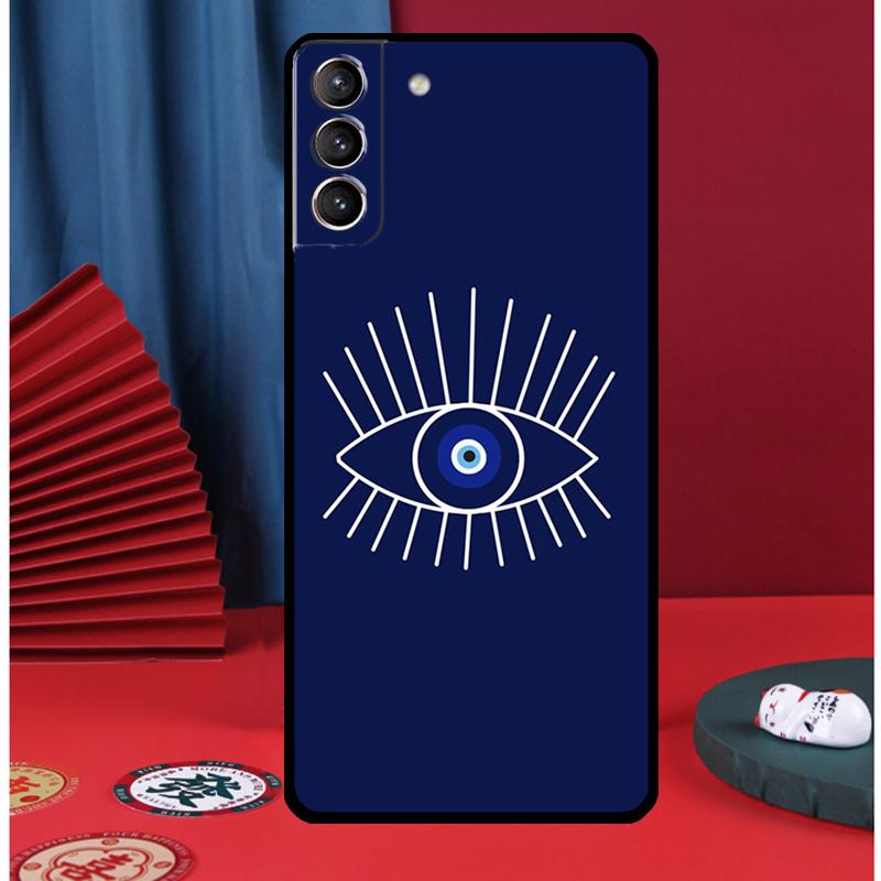 Синий Чехол-Брелок 'Сглаз' для Samsung Galaxy S24 Ultra S9 S10 S20 S21 S22 Plus S23 FE S25 Ultra Задняя Крышка