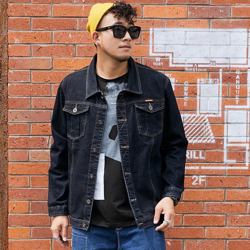 Мужские джинсовые куртки Мужские свободные простые однотонные джинсовые куртки