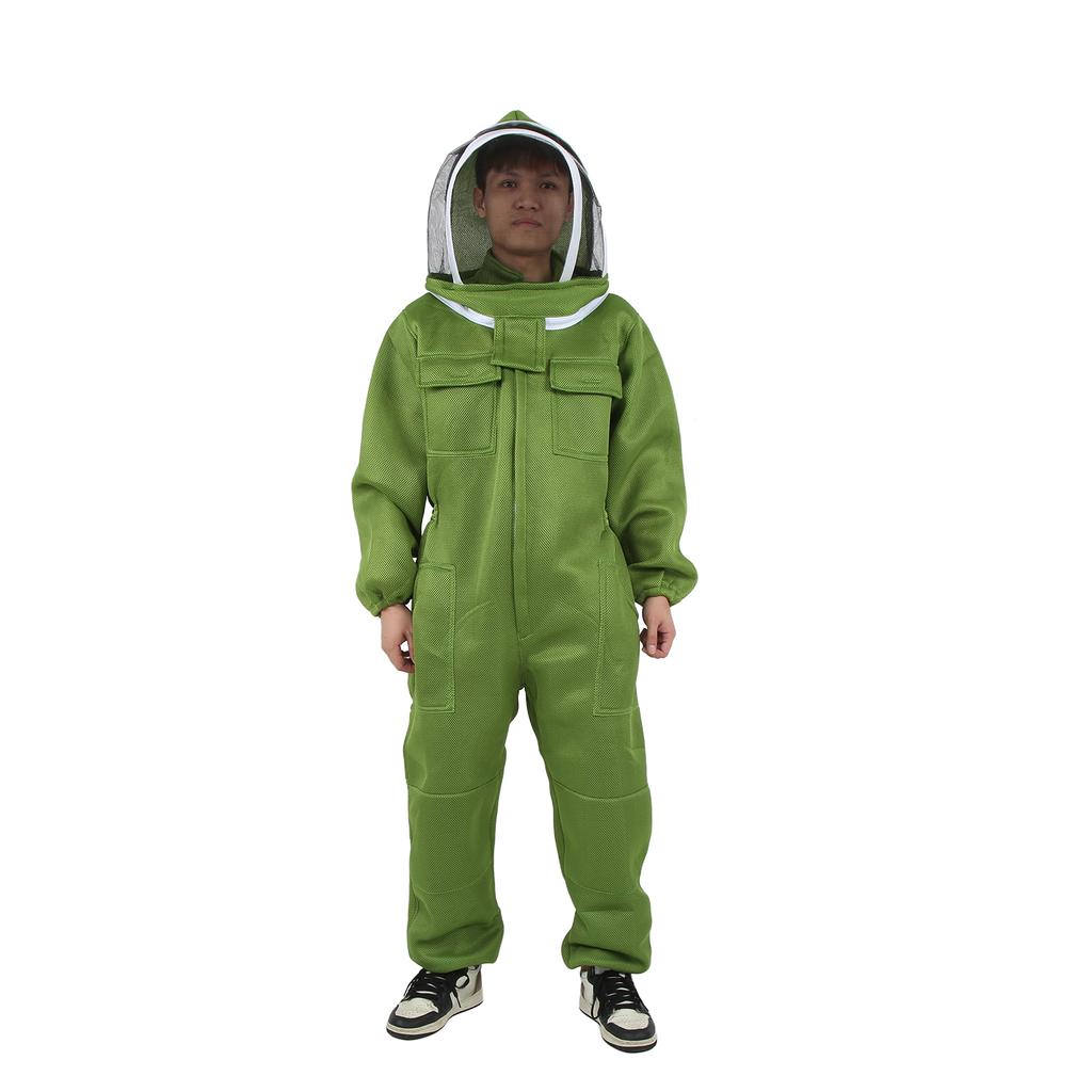 Beekeeping Suit Professional Breathable Full Body Beekeeper Suit with Round Veil Hat