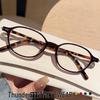 New Korean Style Tortoiseshell Oval Glasses: Small Frame, High-End, Slimming, Plain for Women.