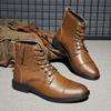 Модные высококачественные мужские базовые ботинки из натуральной кожи, мужская прогулочная обувь для походов в стиле ретро, высокие повседневные кроссовки для активного отдыха