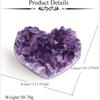 Natural Amethyst Love Cluster Set, Amethyst Heart-shaped Color Crystal Cluster Block Home Decoration Degaussing Ornament