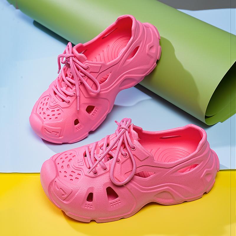 2024 летние новые мужские и женские туфли на высокой эластичной резинке, садовая обувь из ЭВА на толстой подошве, пляжная обувь для дома и улицы, 37-45