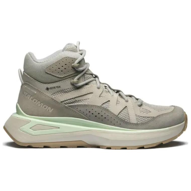 SALOMON Odyssey Elmt Mid Gtx Slip Resistant Durable Waterproof Running Shoes Unisex Running Shoes Flint-Lime 475901