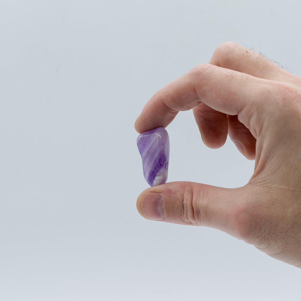 Banded Amethyst Tumbled Stones, Set of 24 Medium
