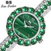 Новые роскошные женские часы высшего бренда с коробкой, зеленые часы, женские кварцевые часы