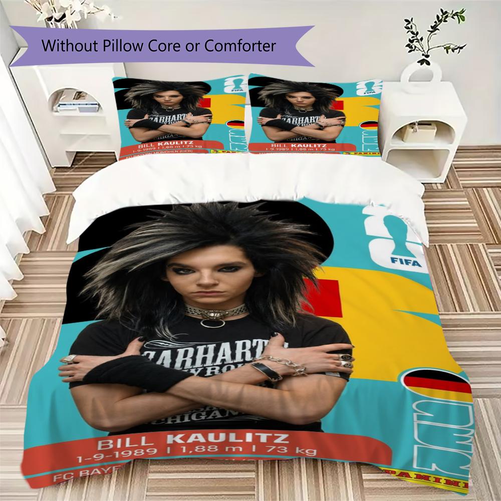 BILL KAULITZ Pattern Bedding uilt Set uilt Cover Pillowcase Home Decoration Birthday Gift (1 * duvet cover + 2 * pillowcase without core)