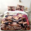 Kpop demon hunters 3pc set Perfect for bedroom use Comfortable bedding set includes a duvet cover and two pillowcases Ideal birthday or Christmas gift