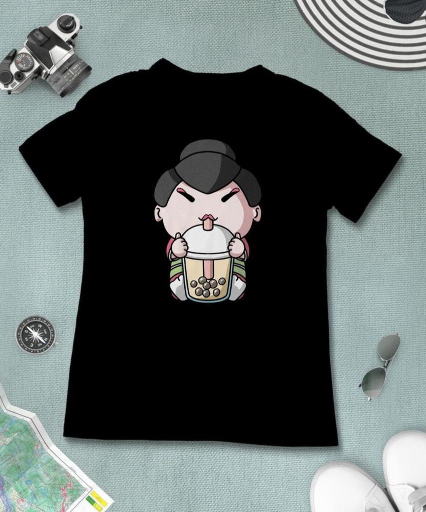 Boba Milk Tea Geisha T-Shirt, Funny Boba Milk Tea Shirt, Bubble Tea T-Shirt, Kawaii Japanese Anime Gift