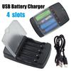 Durable Rechargeable Portable 4 Slots Fast Charging Dock Intelligent Battery Charger Adapter