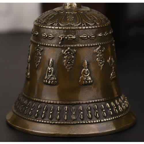 Pure Copper Vajra Bell, Buddhist Hand Bell, Meditation, Healing, Purification, Stress Relief, Spiritual Purification, Ideal for Temple Use, Esoteric B