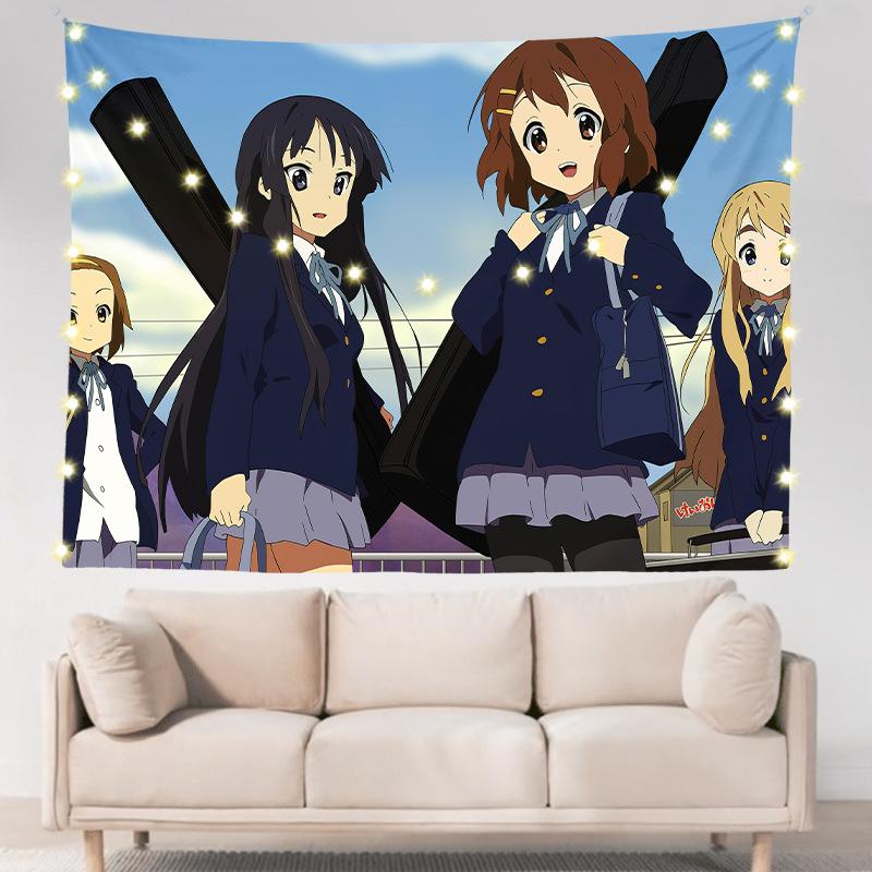 Легкий роман для девочек в общежитии, двухмерное аниме, настенное украшение для спальни, тканевое подвесное одеяло