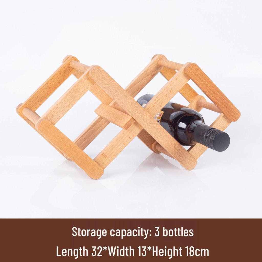 Beech Wood Anti-Shake Red Wine Rack Ornament for Bottle Storage