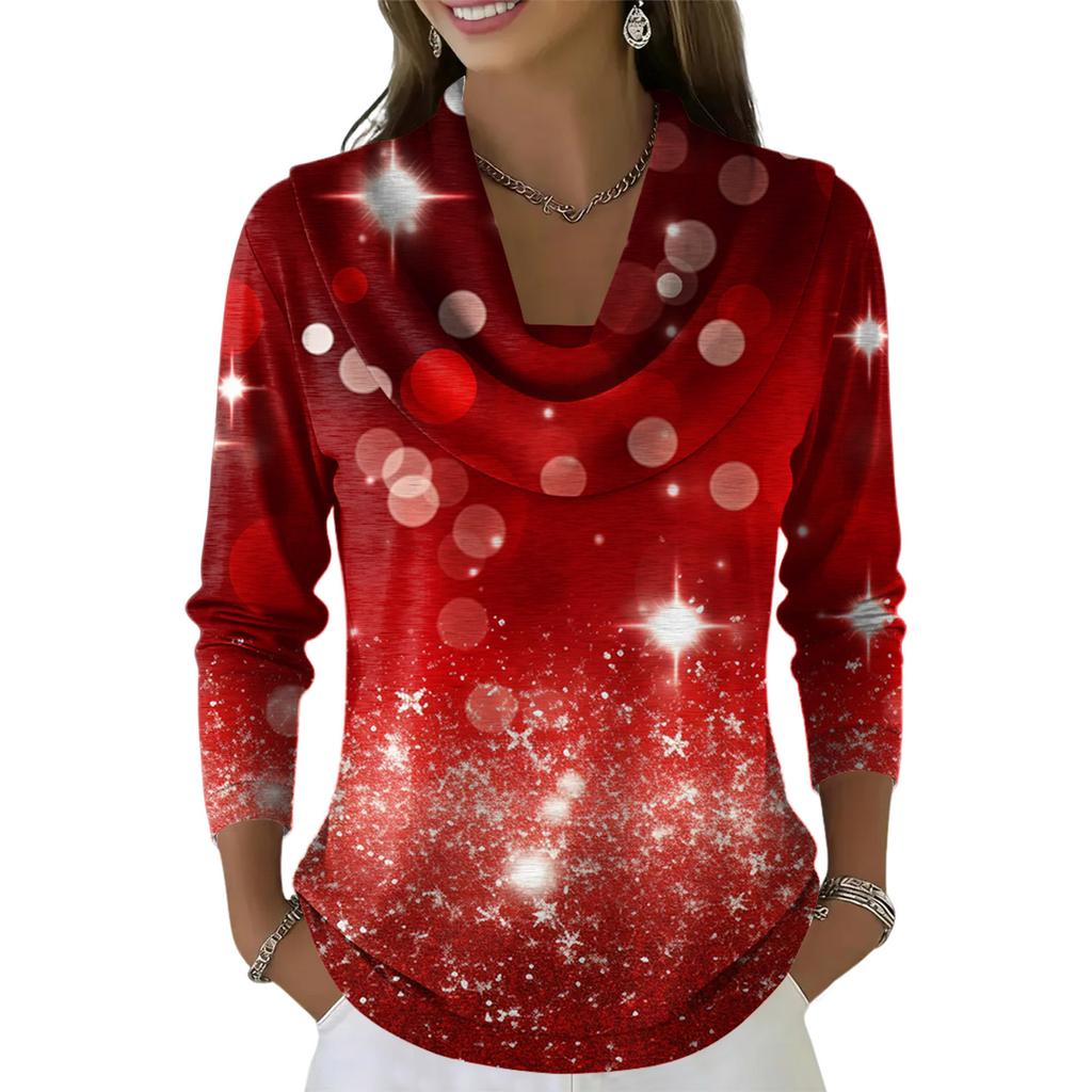 Женский повседневный и модный свитер с круглым вырезом, длинными рукавами и принтом