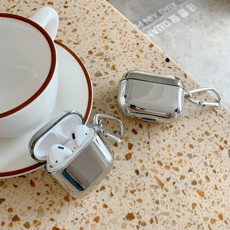 Чехол для наушников Xnyocn Electroplate для Airpods 1 2 3, простой защитный чехол для Airpods Pro, серебристый металлический чехол с коробкой-брелком