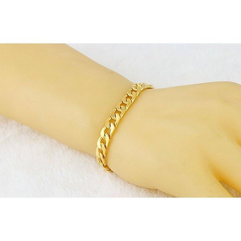 13mm 18K Gold Gp Gold Bracelet Chain Couple Parents Girlfriend Gold Chain Chain Strap Chain Bracelet Unisex Fashion