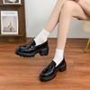 Весенний фестиваль 2025 года, новые лоферы на платформе для женщин, одежда высокого класса, небольшое увеличение высоты, униформальные маленькие кожаные туфли для женщин