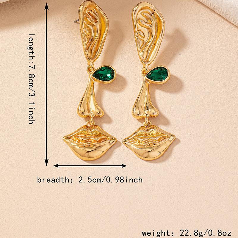 Ретро Металлические Серьги-Лица: Уникальный дизайн, смелый стиль, преувеличенный образ для женщин.